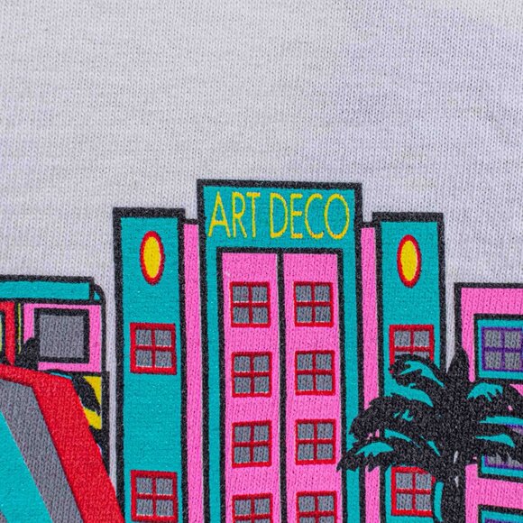 Miami Beach Florida Art Deco T-Shirt PeopleSoft Software Tech XL Y2K Streetwear - Picture 8 of 16